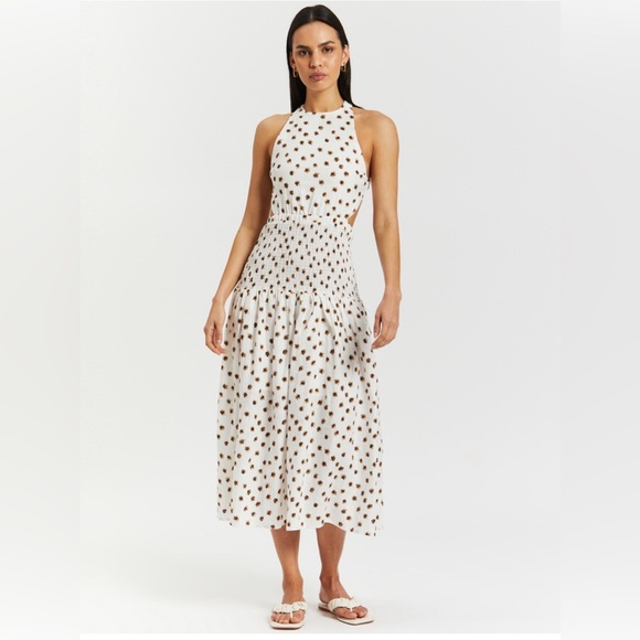 AERE Shirred Cross Back Maxi Dress - Picture 6 of 6